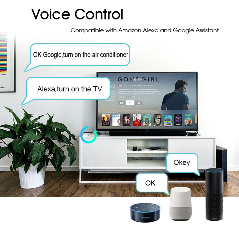 CUSAM Universal IR Smart Wi-Fi masofadan boshqarish pulti + Infraqizil uy boshqaruv markazi Tuya ilovasi Google Assistant Alexa Siri bilan ishlaydi