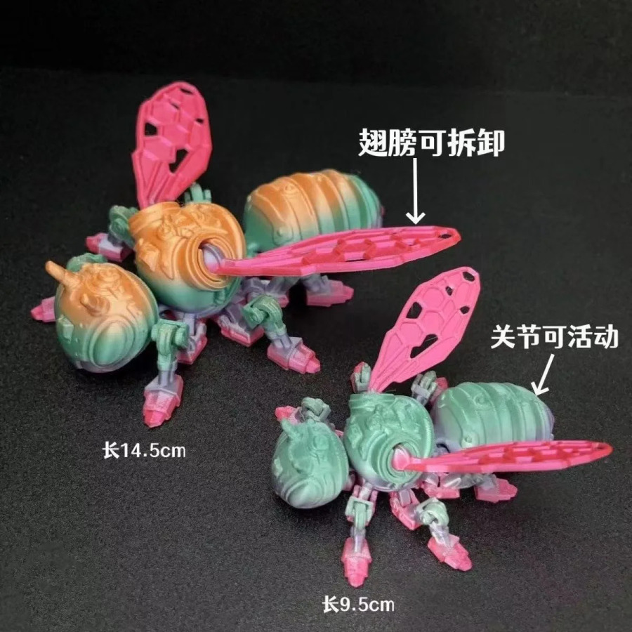 Механическая модель пчелы с 3D-печатью, креативные забавные шарниры крыльев, подвижные украшения для дома, подарки для детей, аксессуары для дома 3d Принтер