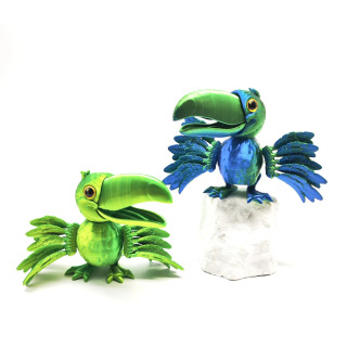 3D bosib chiqarish ochiq toʻtiqush oʻyinchoqlari ijodiy kulgili qanotlari toʻliq boʻgʻinlar harakatlanuvchi model oʻyinchoq simulyatsiyasi qush ish stoli bezaklari sovgʻa