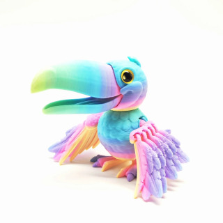 3D bosib chiqarish ochiq toʻtiqush oʻyinchoqlari ijodiy kulgili qanotlari toʻliq boʻgʻinlar harakatlanuvchi model oʻyinchoq simulyatsiyasi qush ish stoli bezaklari sovgʻa