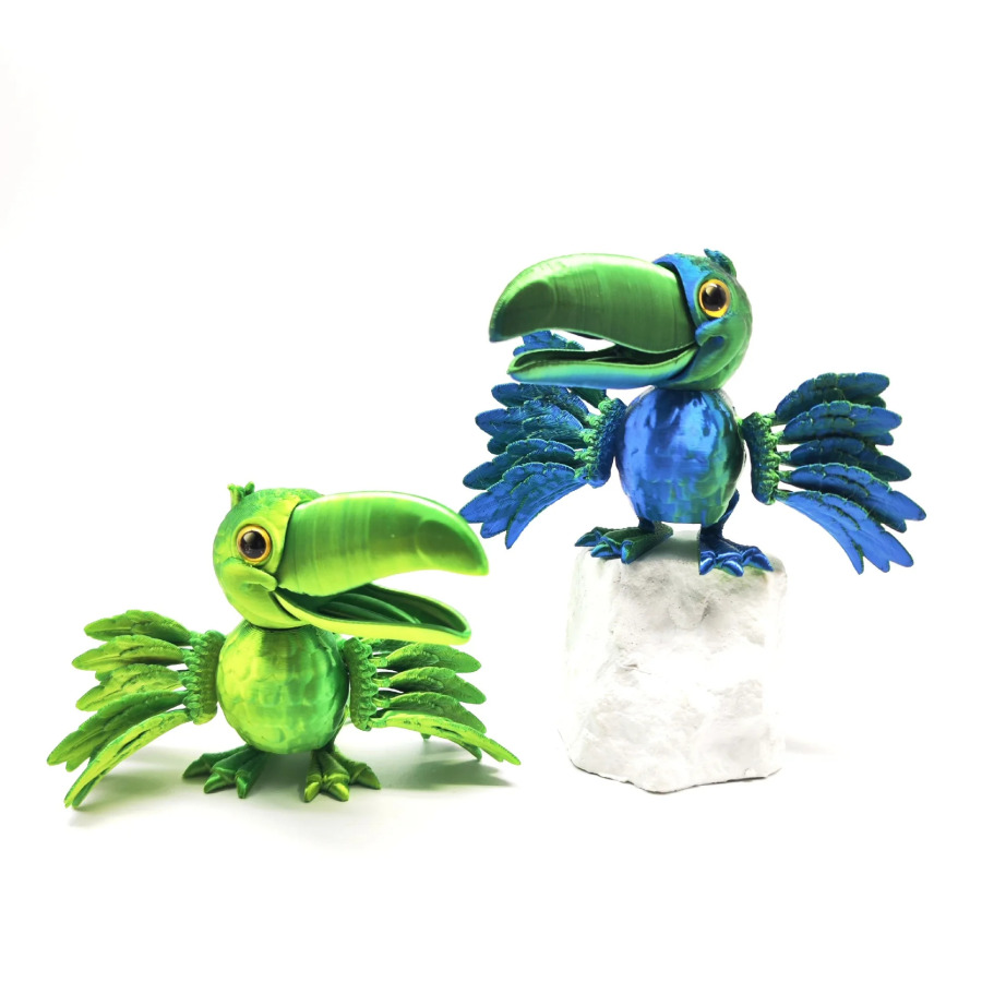 3D bosib chiqarish ochiq toʻtiqush oʻyinchoqlari ijodiy kulgili qanotlari toʻliq boʻgʻinlar harakatlanuvchi model oʻyinchoq simulyatsiyasi qush ish stoli bezaklari sovgʻa