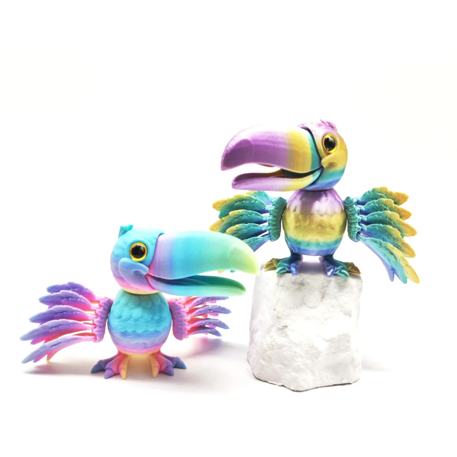 3D bosib chiqarish ochiq toʻtiqush oʻyinchoqlari ijodiy kulgili qanotlari toʻliq boʻgʻinlar harakatlanuvchi model oʻyinchoq simulyatsiyasi qush ish stoli bezaklari sovgʻa