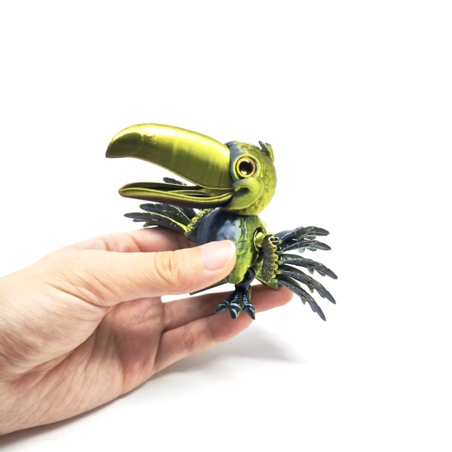 3D bosib chiqarish ochiq toʻtiqush oʻyinchoqlari ijodiy kulgili qanotlari toʻliq boʻgʻinlar harakatlanuvchi model oʻyinchoq simulyatsiyasi qush ish stoli bezaklari sovgʻa