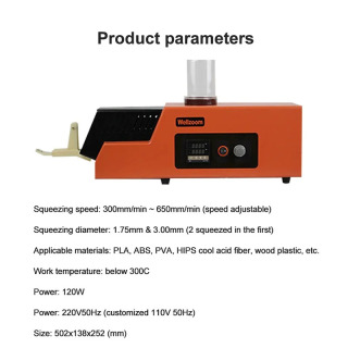 3D Filament Maker Stol usti ekstraktori sarf materiallari sozlanishi tezlik 1.75mm 3mm 3D bosib chiqarish uchun sarf materiallarini ishlab chiqarish mashinasi