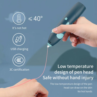Bolalar uchun 3D bosma qalam, DIY oʻquv chizmachilik oʻyinchoqlari, PLA filamentli, simsiz va ishlatish uchun qulay, bolalar tugʻilgan kuni uchun ideal