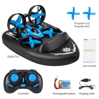 Suv / quruqlik va havo RC kvadrokopter bolalar RC hoverkraft oʻyinchoqlari 2.4G 3-1 deformatsiyali koʻp funktsiyali RC hoverkraft dronlari БЕЛЫЙ