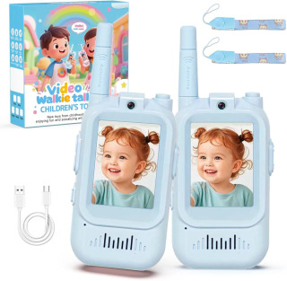 Bolalar uchun video Walkie Talkies 2 toʻplami qayta zaryadlanuvchi interkom Walkie Talkie yoqimli 2 dyuymli ekran bir marta bosish orqali qoʻngʻiroq bolalar uchun video interkom камуфляж USB-разъем