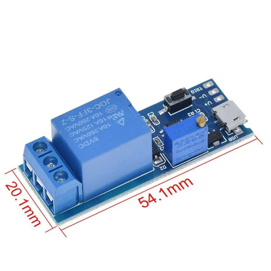 Smart Electronics 5V-30V Micro USB sozlanishi kechikish oʻrni taymerini boshqarish moduli tetik kechikish kaliti