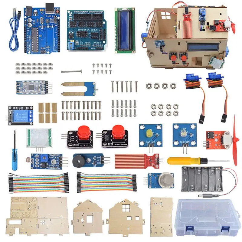 Arduino STEAM House toʻplami uchun PLUS taxtali Smart Home IOT toʻplami DIY elektron toʻplami Idoralar talablariga mos keladi