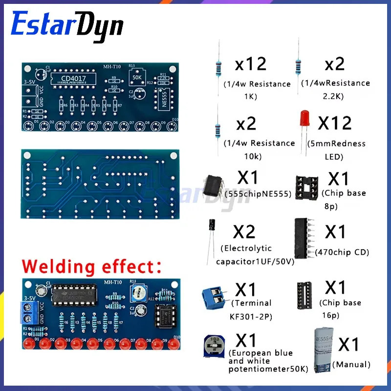 Набор смарт-электроники Estardyn Ne555 + CD4017