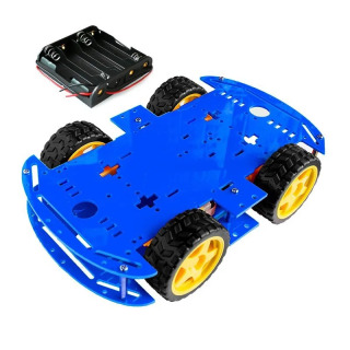Aqlli avtomobil toʻplami 4WD aqlli robotli avtomobil shassi toʻplami, tezlik sensori va batareya qutisi bilan Arduino uchun DIY elektron toʻplami