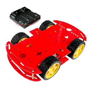 Aqlli avtomobil toʻplami 4WD aqlli robotli avtomobil shassi toʻplami, tezlik sensori va batareya qutisi bilan Arduino uchun DIY elektron toʻplami
