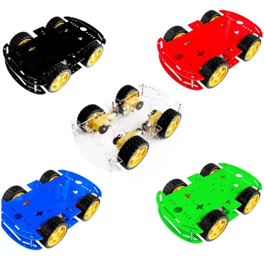 Aqlli avtomobil toʻplami 4WD aqlli robotli avtomobil shassi toʻplami, tezlik sensori va batareya qutisi bilan Arduino uchun DIY elektron toʻplami