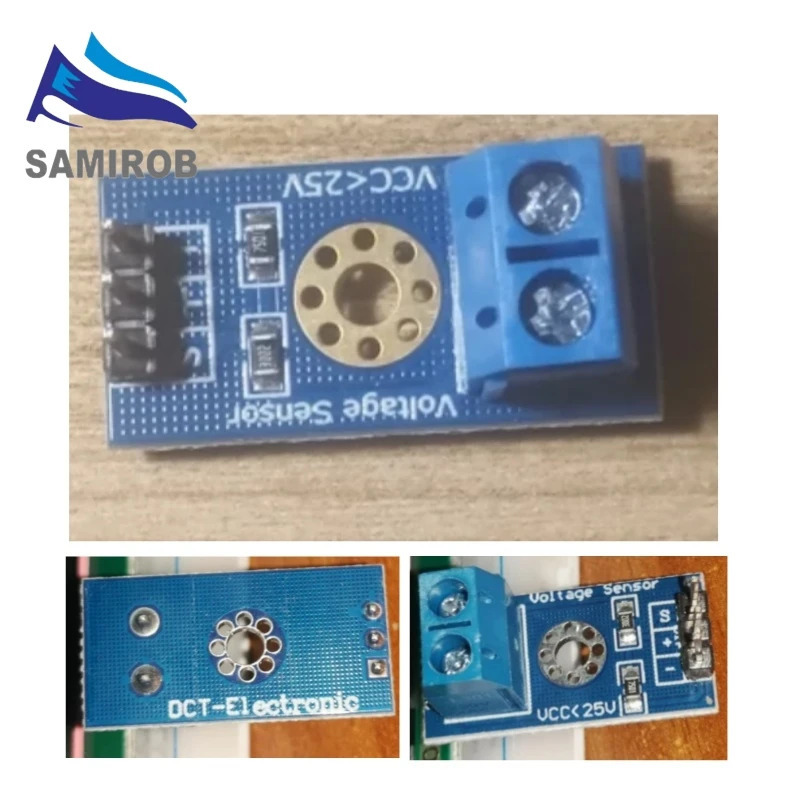 SAMIROB Smart Electronics DC 0-25V standart kuchlanish sensori moduli sinov elektron gʻishtlari DIY toʻplami uchun aqlli robot