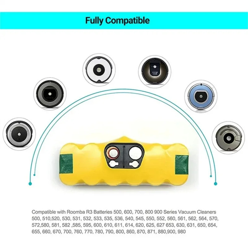 Аккумулятор для IRobot Roomba, 14,4 В, 5000 мАч, 500, 600, 700, 800, 900 серий, 620, 650, 770, 780, 580
