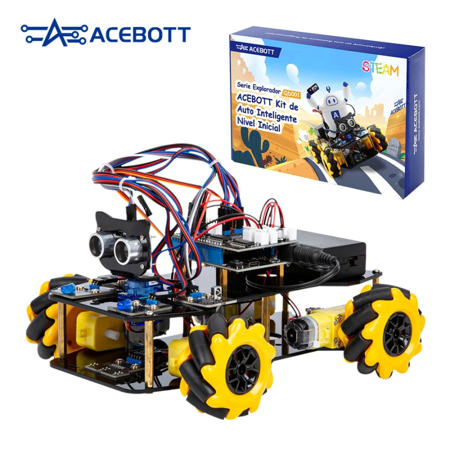 ACEBOTT Coche робот inteligente con ruedas Mecanum 4WD прибор с Wi-Fi аромат STEM комплект в coche para ESP32 Arduino