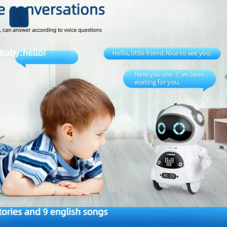 Gapira oladigan bolalar roboti, interaktiv dialog funksiyasi, ovozni aniqlash, yozish, qoʻshiq aytish, raqsga tushish va hikoya qilish uchun moʻljallangan mini aqlli robot oʻyinchoq