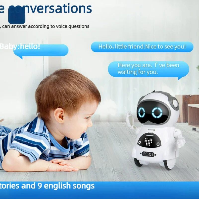 Gapira oladigan bolalar roboti, interaktiv dialog funksiyasi, ovozni aniqlash, yozish, qoʻshiq aytish, raqsga tushish va hikoya qilish uchun moʻljallangan mini aqlli robot oʻyinchoq