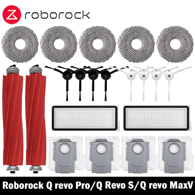 Roborock Q Revo MaxV/Q Revo S/Q Revo Pro Робот aspirador accesorio bolsa de polvo Cepillo Боковая главная фильтра Hepa paños de