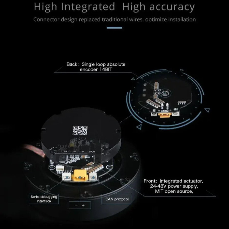 CubeMars AK80-6 KV100 robot choʻtkasiz ekzoskelet motorli toʻrtburchak robot dinamikasi robot dinamikasi moduli haydovchi kodlovchisi bilan