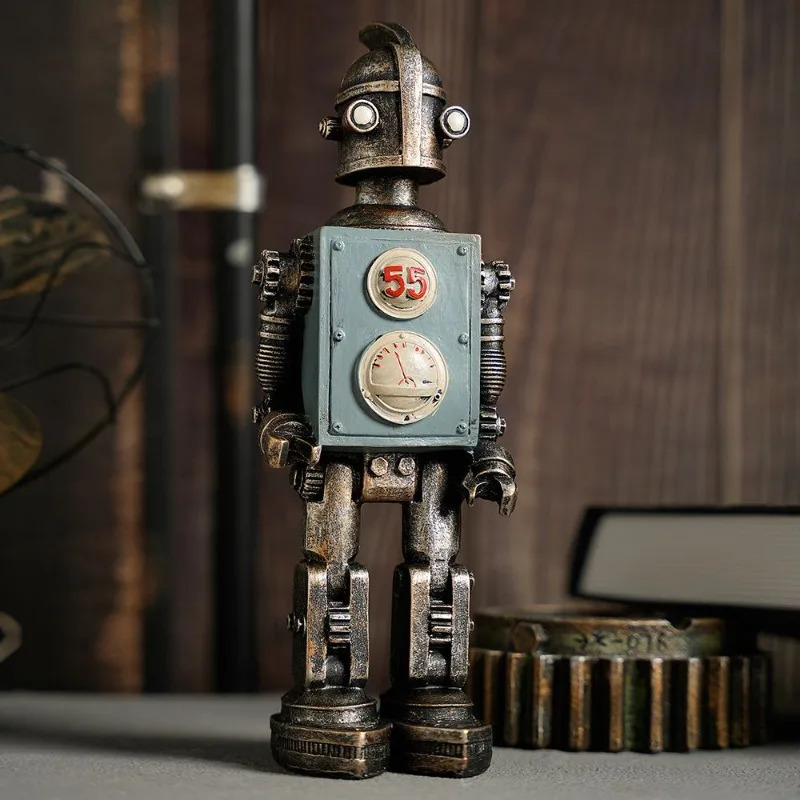 Retro bezaklar, vintage interyer, robot bezaklari, ijodiy uy bezaklari aksessuarlari, estetik nafis bar dekorativ aksessuarlari