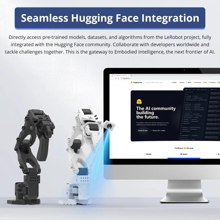 Hiwonder LeRobot SO-ARM101: 6-осевой роботизированный манипулятор с открытым исходным кодом, ИИ-зрением и ИИ-распознаванием для программирования интеллектуальных систем