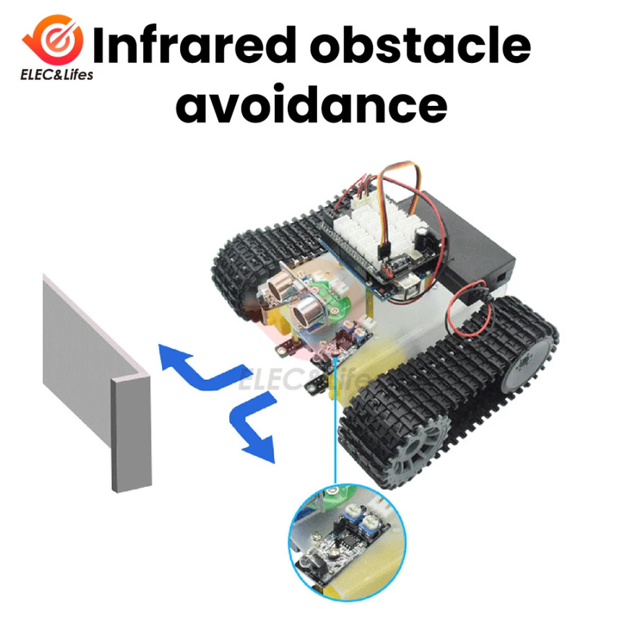 IQ ultratovush sensorlari bilan Rover robotini qurish toʻplami ikki rejimli toʻsiqlarni aniqlash SG90 Servo Bluetooth simsiz Arduino Uno uchun oʻquv toʻplami