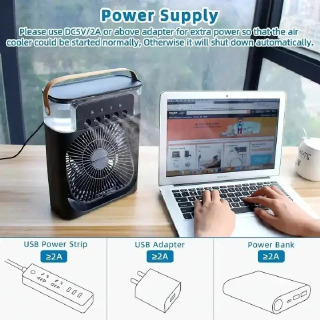 Xiaomi 3-in-1 Portable Humidifying Fan Air Conditioner With LED Night Light Household Small Air cooler Office Adjustablefan 2026