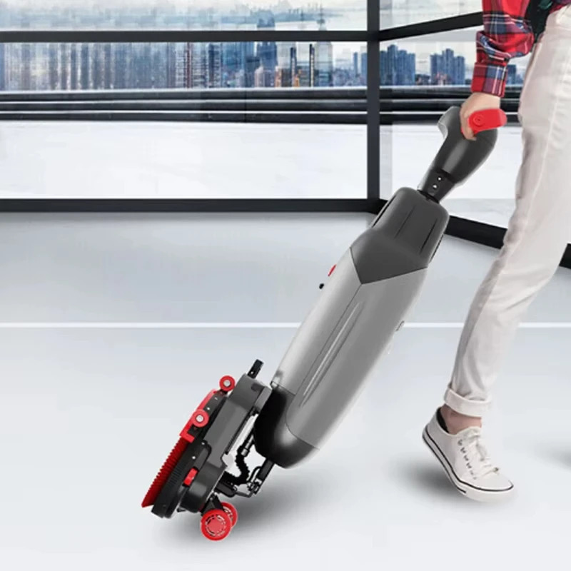 Yuqori sifatli portativ elektr ixcham qoʻlda ishlaydigan mini polni tozalash uchun skrubber