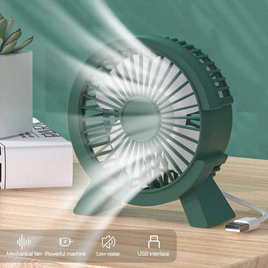 Noutbuklar uchun portativ sovutish elektr mini fan Uy ofislari uchun ochiq USB ish stoli sovutgichi Mini lager havo asboblari