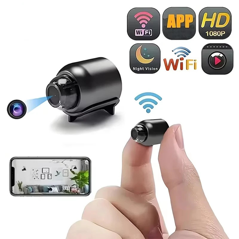 Mini Kamera Simsiz 1080P CCTV Tungi Koʻrish Harakat Sensor DVR Smart Uy uchun Mini Monitor