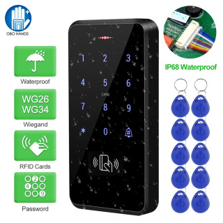 IP68 suv oʻtkazmaydigan kirishni boshqarish tizimi Ochiq RFID klaviaturasi WG26/34 kirishni boshqarish moslamasi oʻquvchi suv oʻtkazmaydigan 10x EM4100 uy kalitlari
