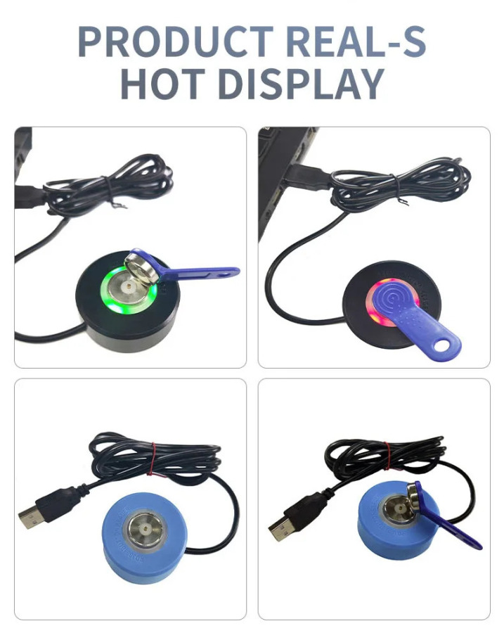 Ikki interfeysli (USB/Serial) ish stoli iButton oʻquvchi - kirishni boshqarish mos