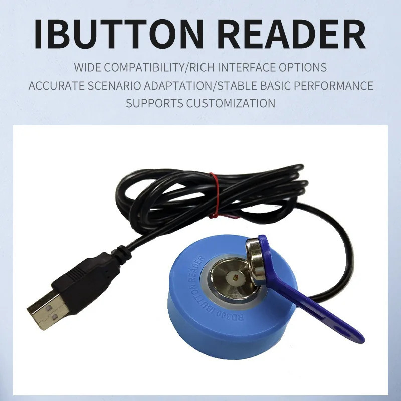 Ikki interfeysli (USB/Serial) ish stoli iButton oʻquvchi - kirishni boshqarish mos