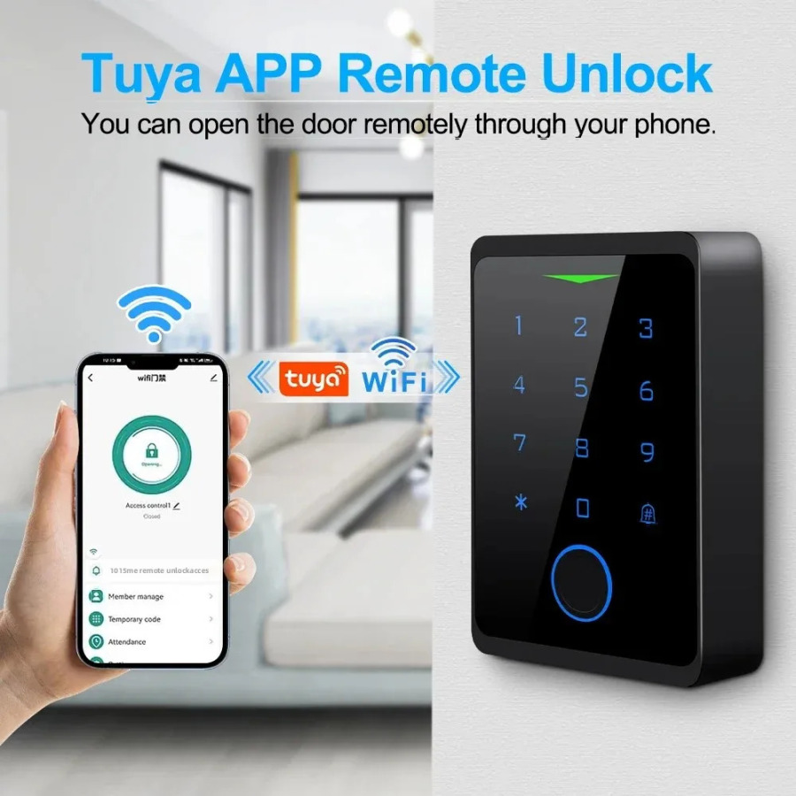 Комплекты контроля доступа Awapow Tuya CF1-2.4G Wi-Fi, система контроля доступа к двери, водонепроницаемый цифровой электронный замок с отпечатками пальцев