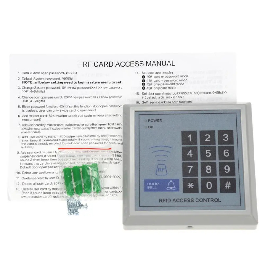 5YOA RFID kirishni boshqarish tizimi qurilmasi mashinasi xavfsizligi kontaktsiz kirish eshiklarini qulflash sifati