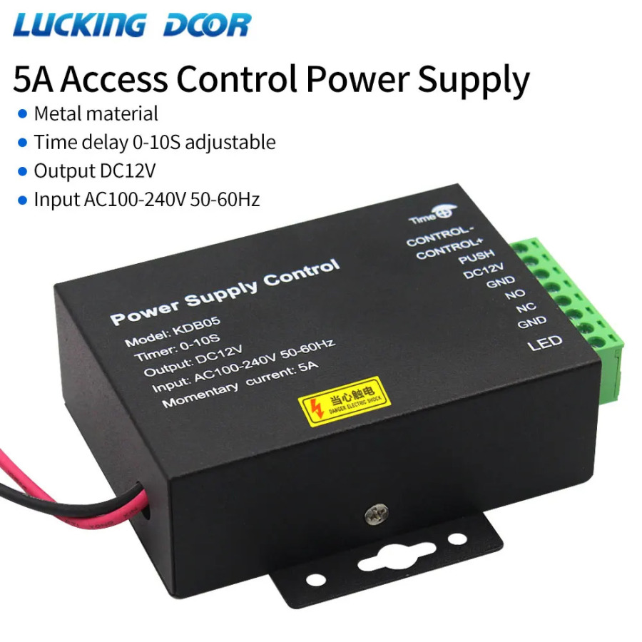 DC 12V 5A kirishni boshqarish quvvat adapteri AC quvvatni boshqarish tugmasi 100 ~ 240V elektr qulfi uchun RFID eshik kirishni boshqarish tizimi