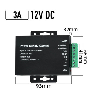 Блок питания для системы контроля доступа DC 12V 3A 5A AC 100~240V для электрических замков, RFID и систем контроля доступа по отпечатку пальца Красный