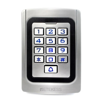 RETEKESS T-AC04 RFID-система контроля доступа к двери, гаражная клавиатура IP68, водонепроницаемый металлический корпус с 2000 пользователями для склада дома небесно-голубой