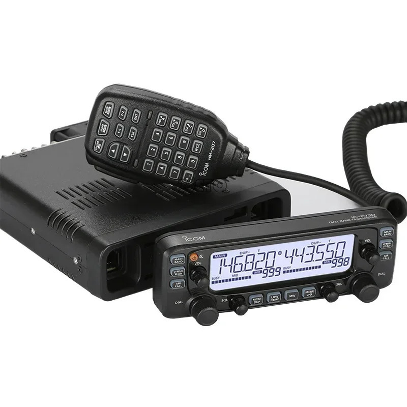 Avtomobil interkomi IC-2730E mobil radiosi ikki diapazonli UHF 400-470MHz 50W FM qabul qiluvchi qurilmalar qoʻl mikrofoni va paneli