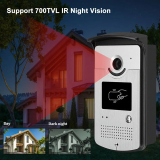 Uy RFID video interkom tizimi simli video interkom eshik telefoni suv oʻtkazmaydigan IR kamera Kvartiraga kirishni boshqarish uchun ikki tomonlama ovoz
