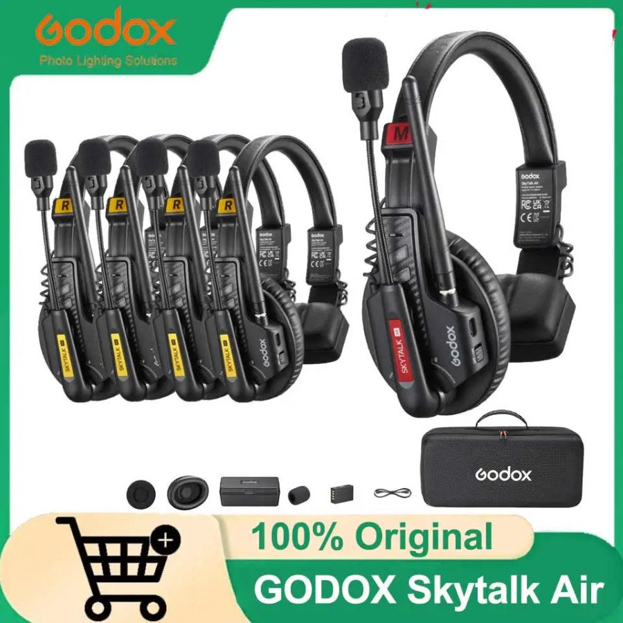 Godox SkyTalk Air 2,4 ГГц Беспроводная система внутренней связи 500 мм для групповой связи с бесшумным дизайном для киноэлег