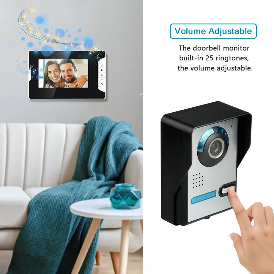 Video interkom kirish tizimi toʻplami Simli video eshik qoʻngʻirogʻi telefoni suv oʻtkazmaydigan qoʻngʻiroq paneli IR kamerasi uy villalari binolari kvartiralar uchun