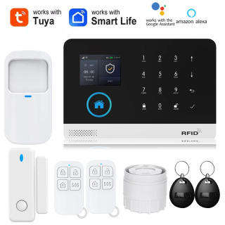GSM Wi-Fi охранная сигнализация Alexa Tuya Smart Life домашняя автоматизация дверной датчик пожарная дымовая сигнализация комплект охранной системы армейский зеленый