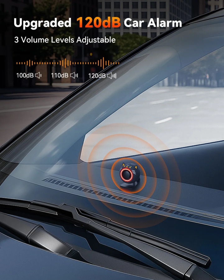 WSDCAM 120dB simsiz masofadan boshqarish pulti LED yorugʻlik va ovozli ogohlantirish bilan avtomobil signalini oʻgʻirlashga qarshi avtomobil xavfsizligi tizimi