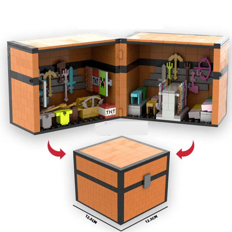 Креативные модели My World, строительные блоки, MOC, коробка для оружия, аксессуары, набор строительных блоков, игрушки