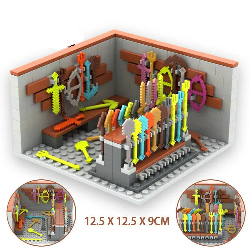 Креативные модели My World, строительные блоки, MOC, коробка для оружия, аксессуары, набор строительных блоков, игрушки
