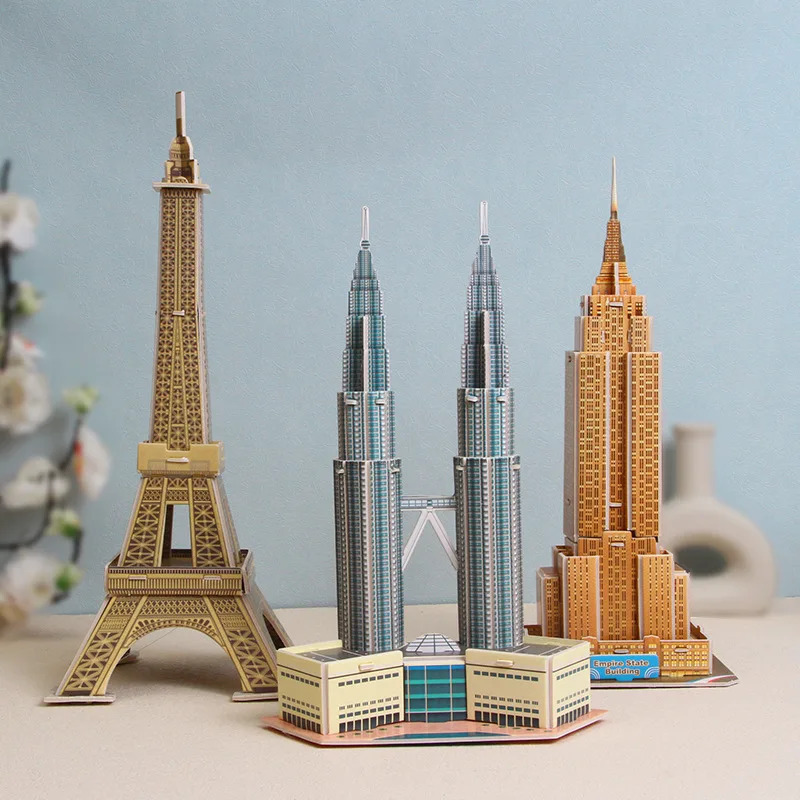 Всемирно известные здания 3D модель картонная головоломка для детей DIY игрушки ручной работы украшения для рабочего стола детский подарок