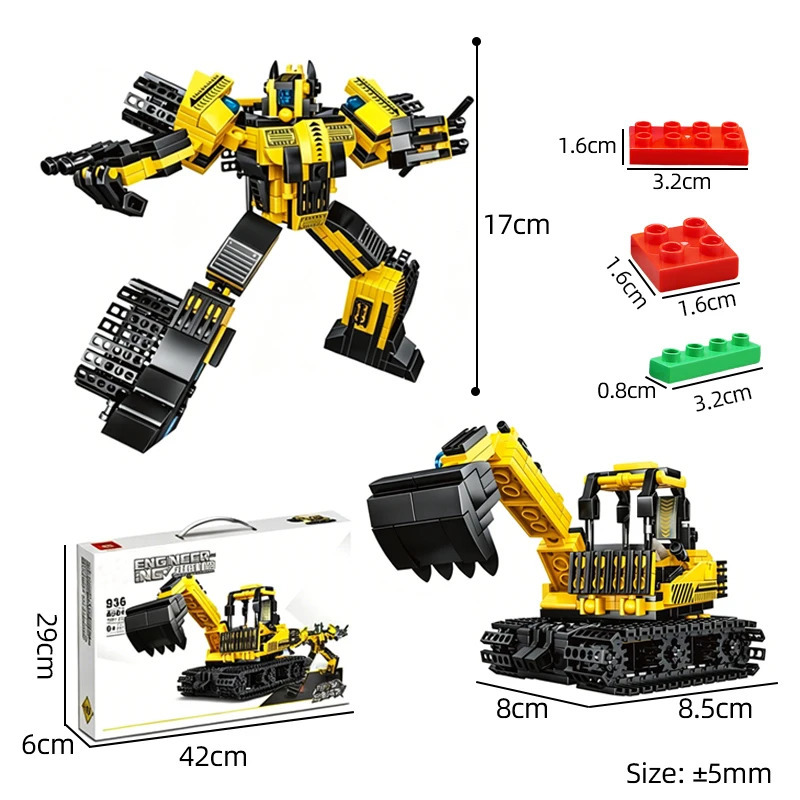 2-in-1 qurilish toʻplami: Bolalar va kattalar uchun Mech Robot Puzzle modeliga aylantiriladigan poyga avtomobili ijodiy gʻishtli sovgʻa