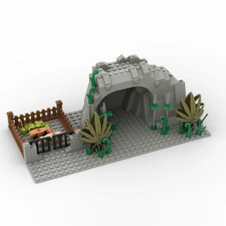 Ijodiy qurilish bloklari toʻplami: togʻ, sharshara, tosh hovuz, qovoq bilan landshaft modeli. Qishloq xoʻjaligida gullar va oʻsimliklar ekish.